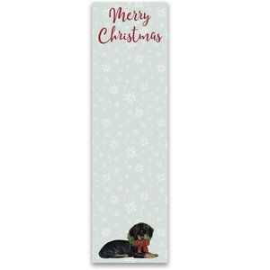 Merry Christmas Black & Tan Dachshund List Notepad - Primitives by Kathy
